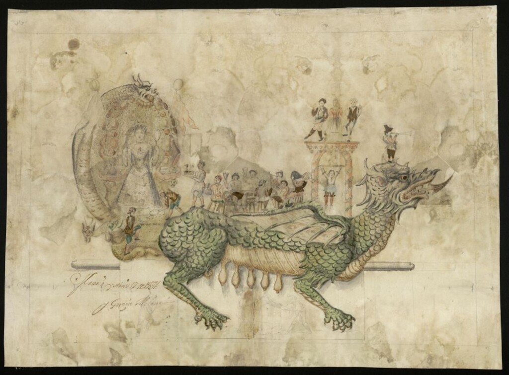 Miniatura de Tarasca para la procesión del Corpus de 1731