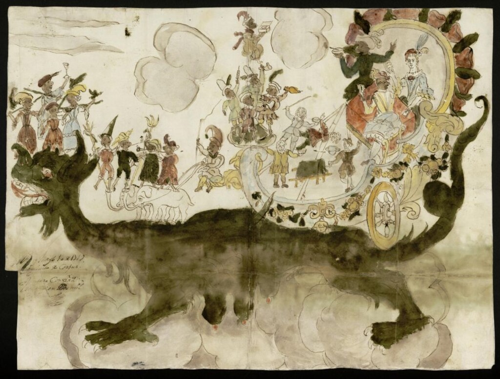 Miniatura de Tarasca para la procesión del Corpus de 1719