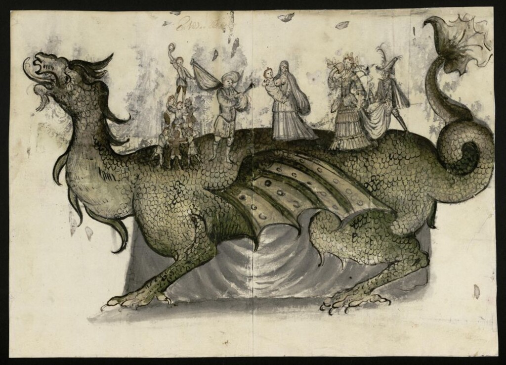 Miniatura de Tarasca para la procesión del Corpus de 1709