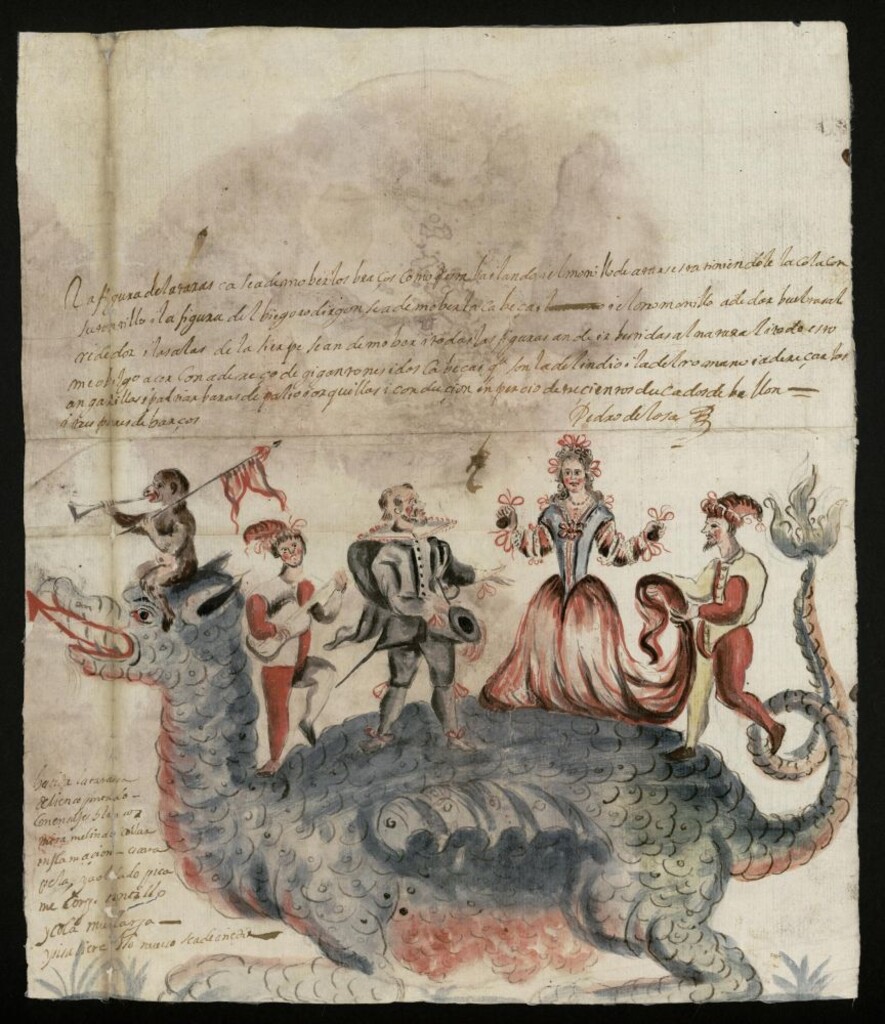 Miniatura de Tarasca para la procesión del Corpus de 1701