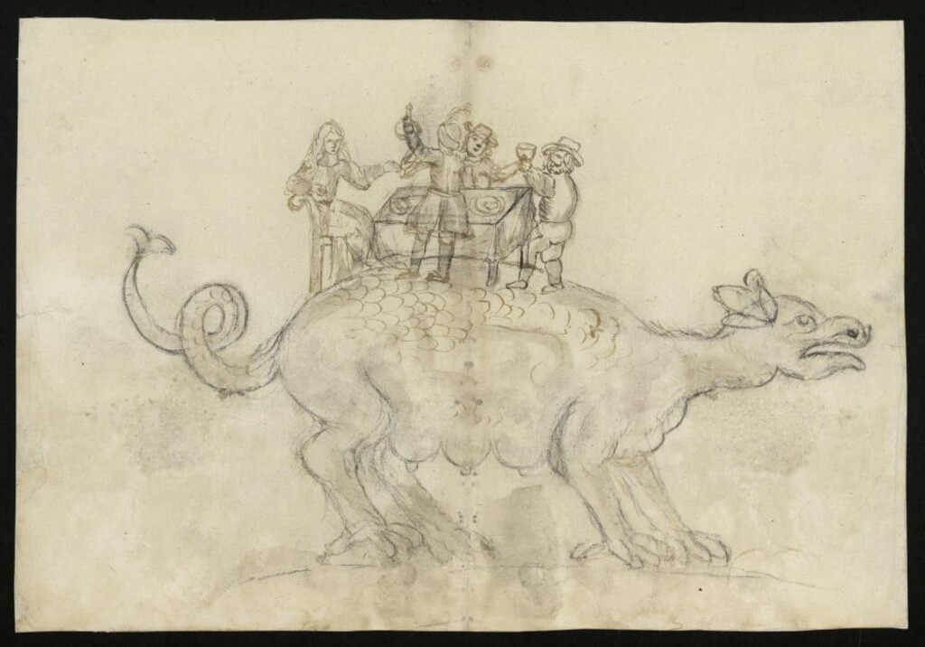 Miniatura de Tarasca para la procesión del Corpus de 1695