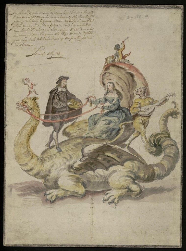 Miniatura de Tarasca para la procesión del Corpus de 1689