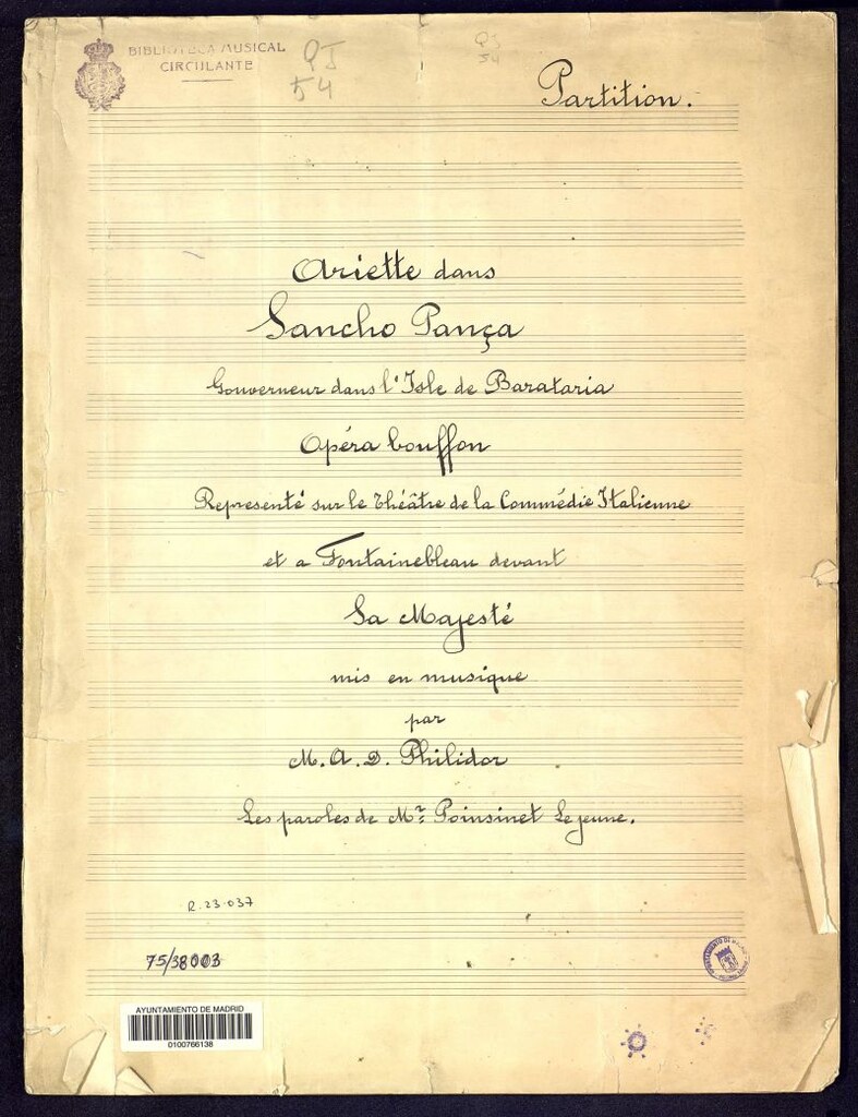 Miniatura de Ariette dans Sancho Pança, gouverneur dans l´Isle de Barataria : opera bouffon