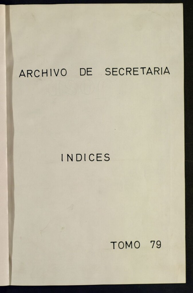 Miniatura de Inventario de Secretaría (Tomo 79): Servicios a la población (1502-1897)