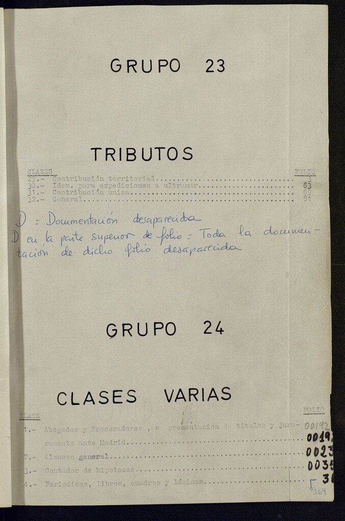 Miniatura de Inventario de Secretaría (Tomo 84) : Tributos (1222-1896) y Clases varias (1608-1897)