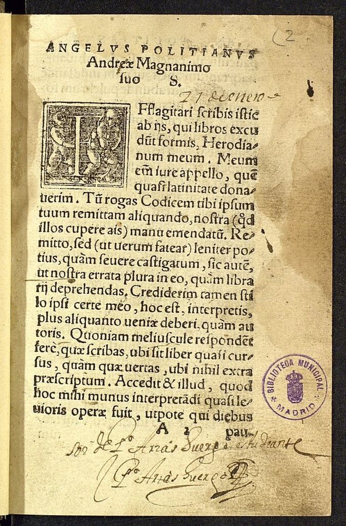 Miniatura de Herodiani omnibus modis Summi Historici, de Romanorum Imperatorum uita & rebus Libri Graeci octo