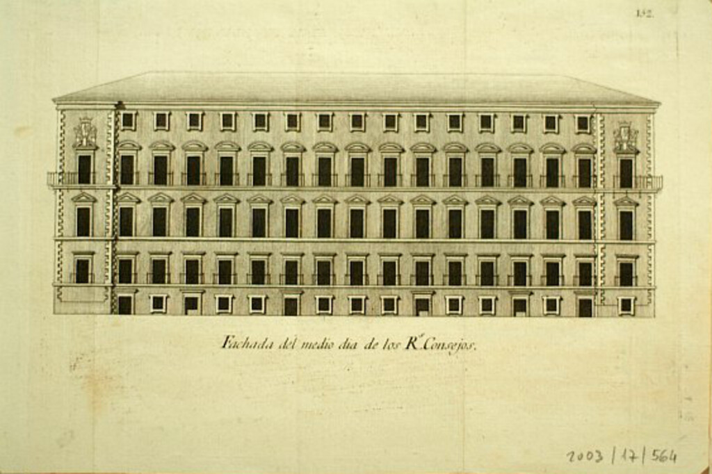 Miniatura de Fachada del medio día de los Rs Consejos