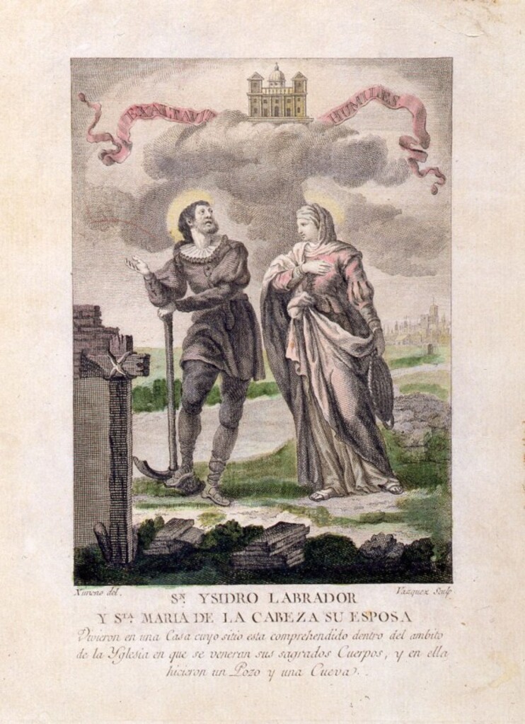 Miniatura de San Isidro Labrador y Santa María de la Cabeza