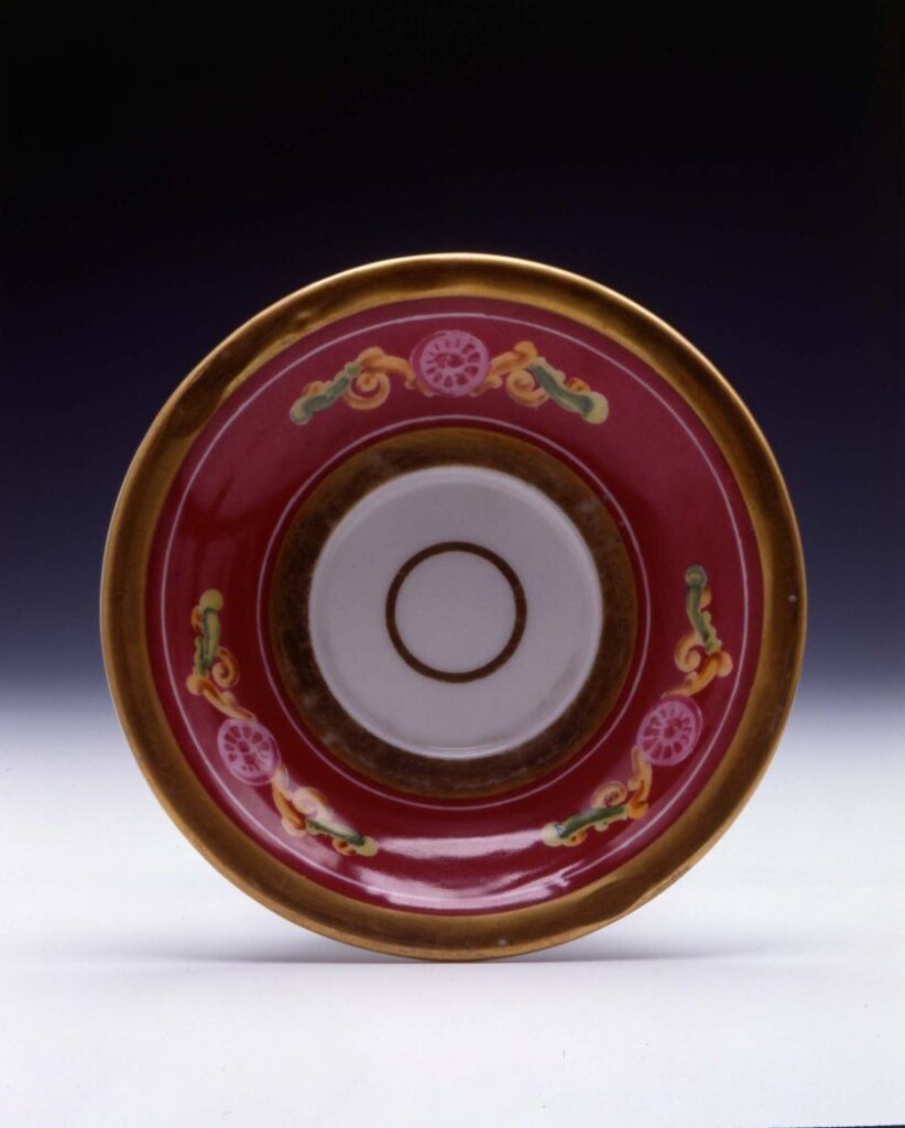 Miniatura de Plato y taza con tema alusivo a la Constitución de 1812