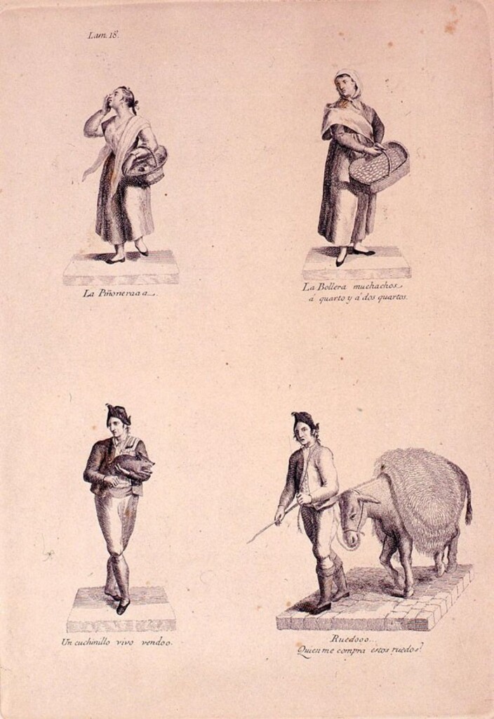 Miniatura de Vendedores de piñones, bollos, cochinillos y esteras