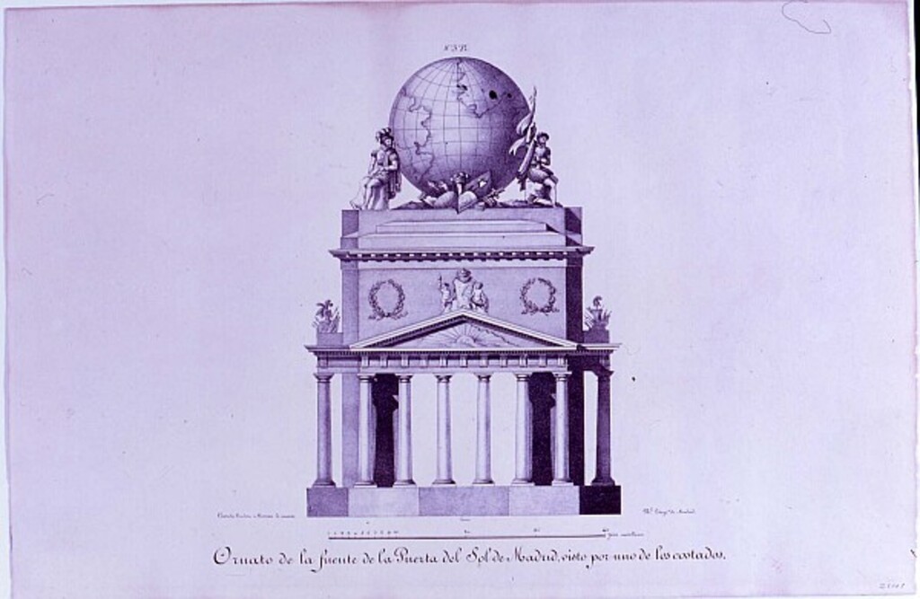 Miniatura de Ornato de la fuente de la Puerta del Sol de Madrid