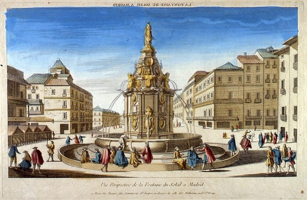 Miniatura de La fuente de la [Mariblanca], en la Puerta del Sol. Madrid