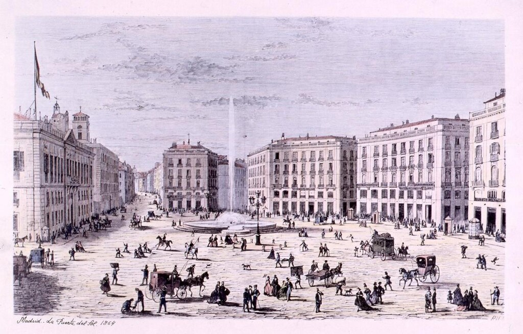 Miniatura de Madrid. La Puerta del Sol. 1864