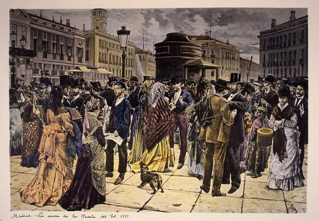 Miniatura de La acera de la Puerta del Sol. 1875