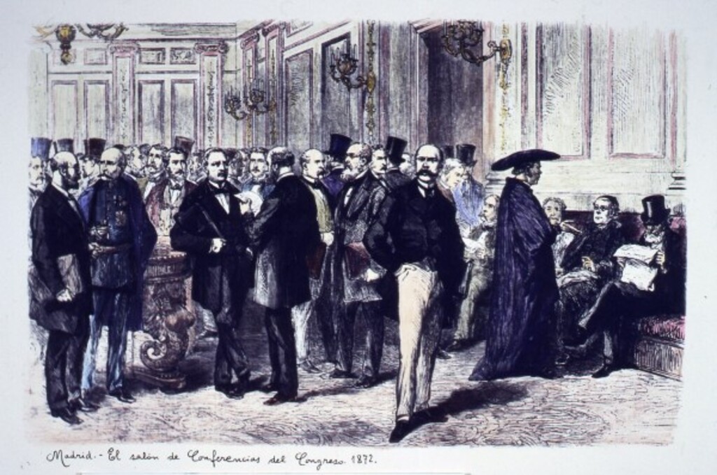 Miniatura de El salón de conferencias del Congreso. 1872