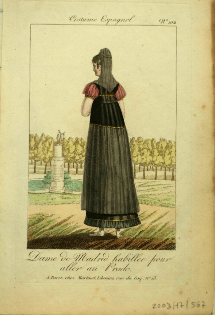 Miniatura de Dame de Madrid habillée pour aller au Prado.