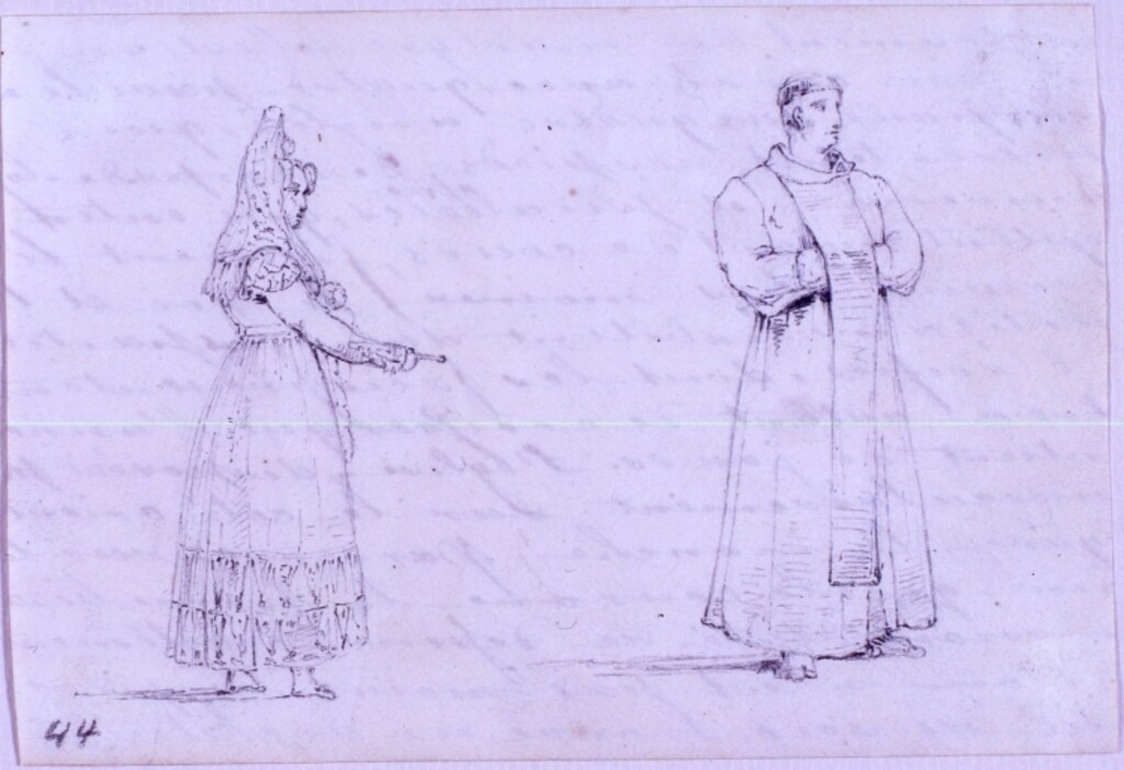 Miniatura de Dama y fraile