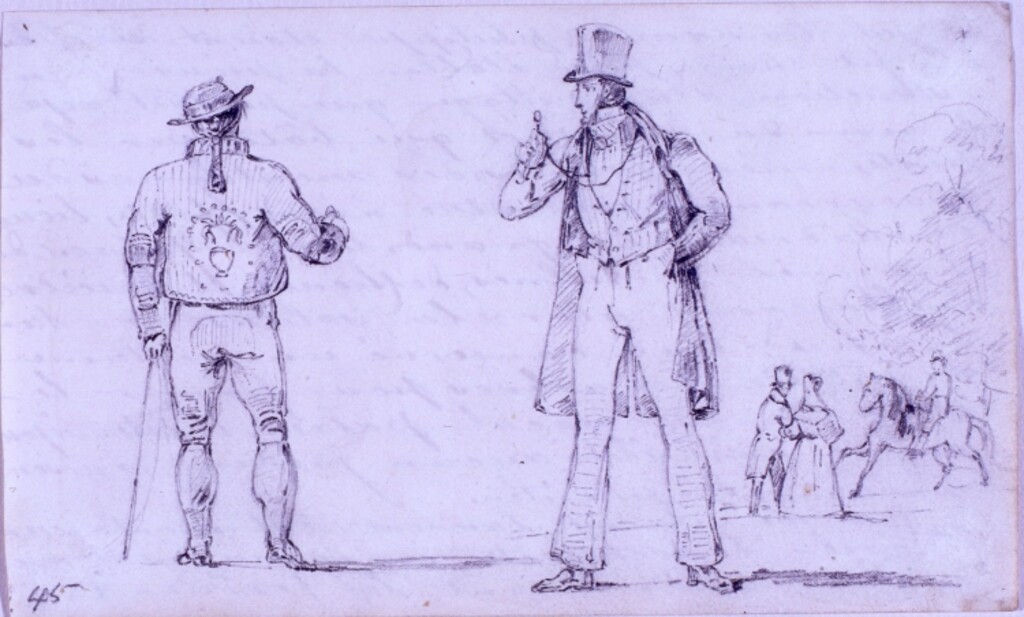 Miniatura de Maragato y caballero