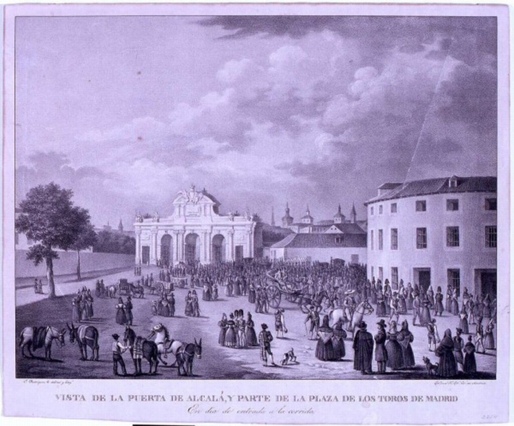 Miniatura de La Puerta de Alcalá y la Plaza de Toros de Madrid