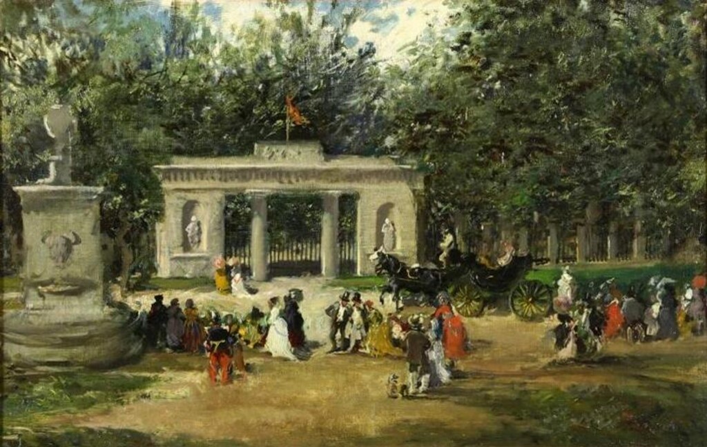 Miniatura de La puerta del Jardín Botánico desde el Museo del Prado