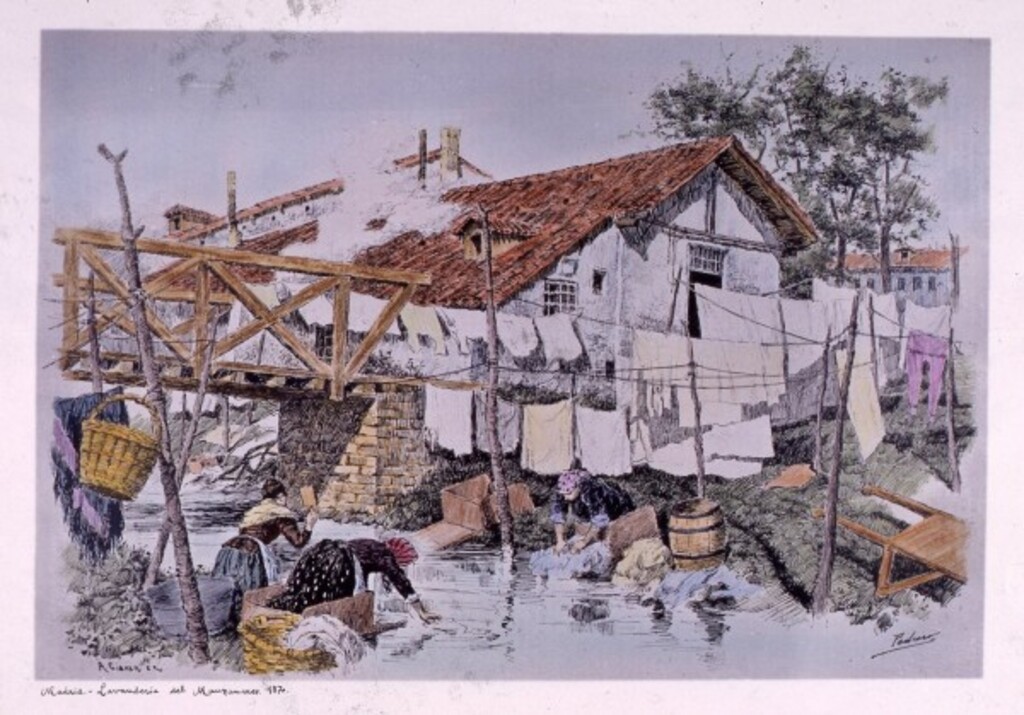Miniatura de Lavandería del Manzanares. 1870
