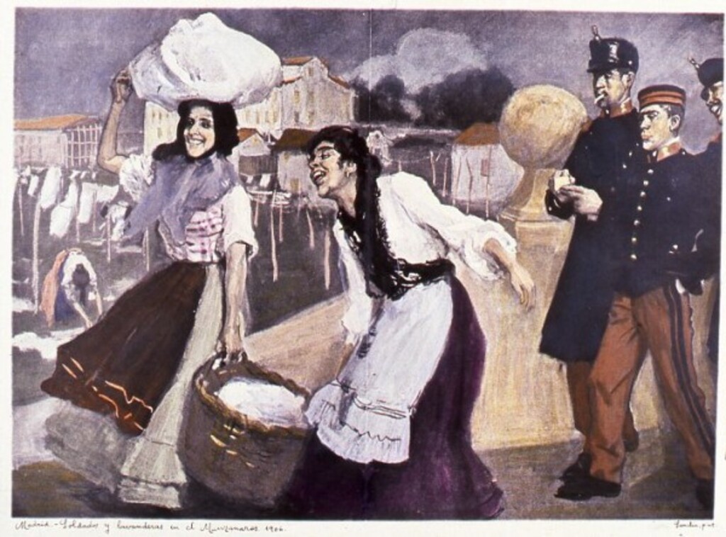 Miniatura de Soldados y lavanderas en el Manzanares. 1906