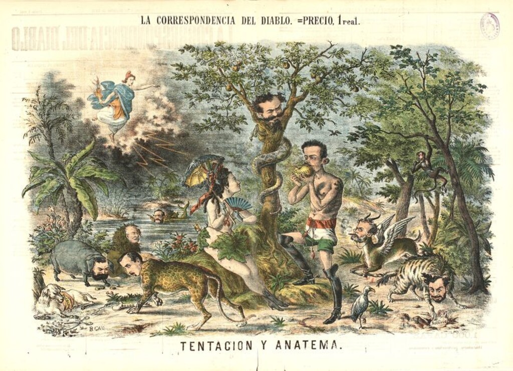 Miniatura de Tentación y Anatema: Escena satírica