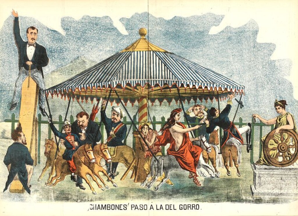 Miniatura de Chambones paso a la del gorro: Escena satírica