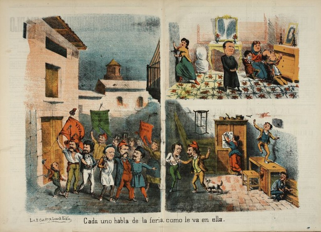 Miniatura de Cada uno habla de la feria como le va en ella: Escena satírica