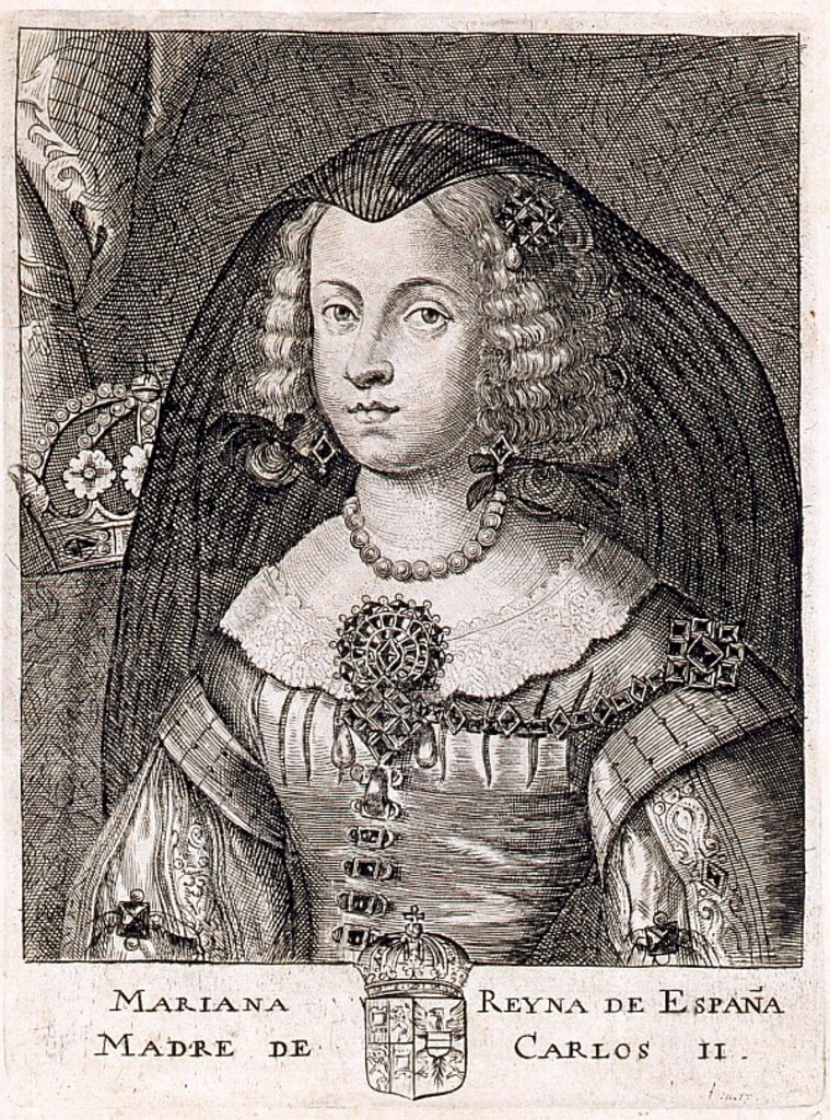 Miniatura de Mariana de Austria, Reina de España.