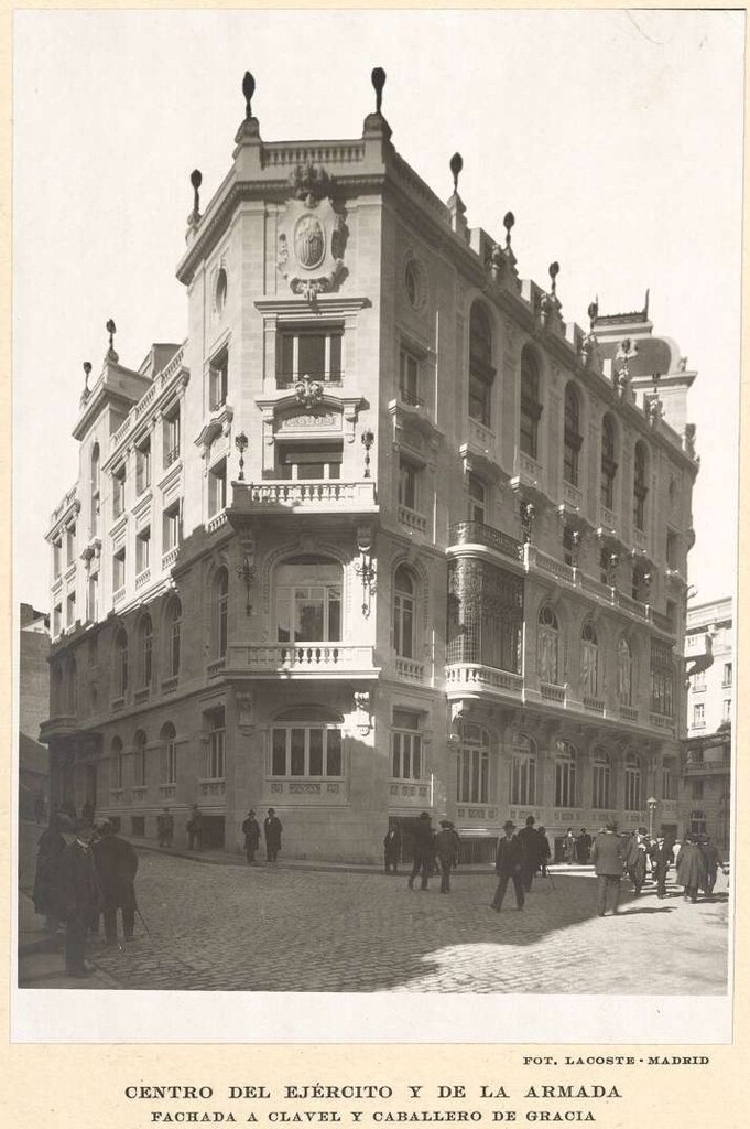 Miniatura de Centro del Ejército y de la Armada. Fachada a Clavel y Caballero de Gracia