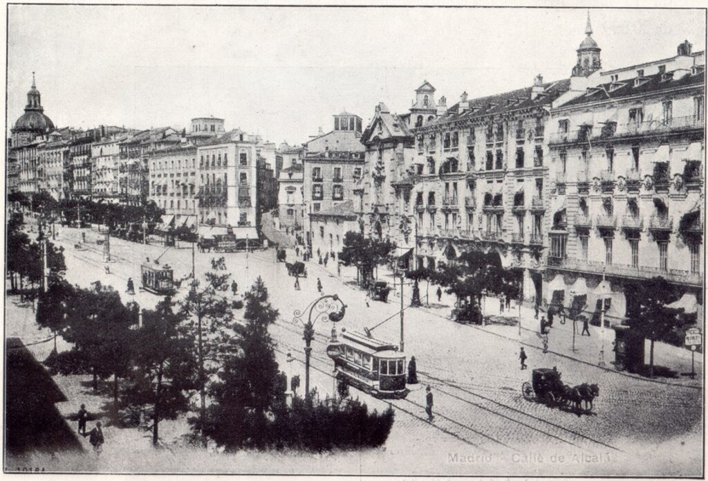 Miniatura de La calle de Alcalá y la entrada de la calle del Caballero de Gracia antes de la apertura de la Gran Vía