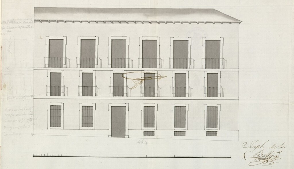 Miniatura de Alzado de la casa situada en la calle de los Inquisidores esquina con la calle del Rosal, junto a los Mostenses