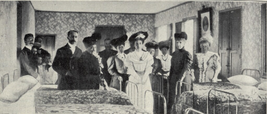 Miniatura de La reina y las infantas en los dormitorios del Asilo-Escuela de las golfillas de la calle de Zurbano