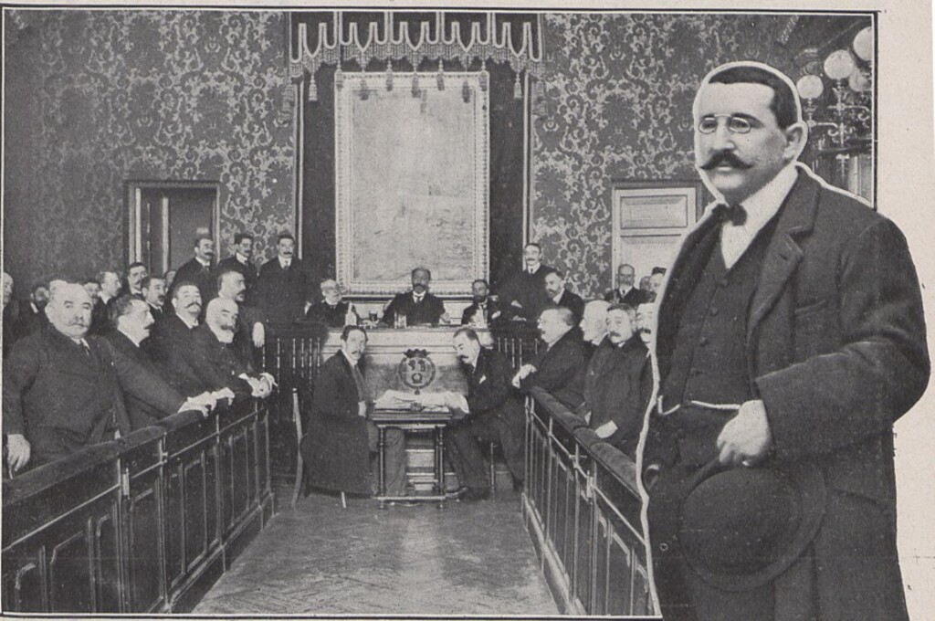 Miniatura de Sesión celebrada en el Ayuntamiento el 10 de diciembre de 1908 para la subasta de las obras de la Gran Vía