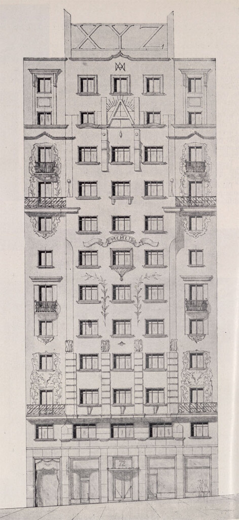 Miniatura de Fachada principal del edificio de Gran Vía 72