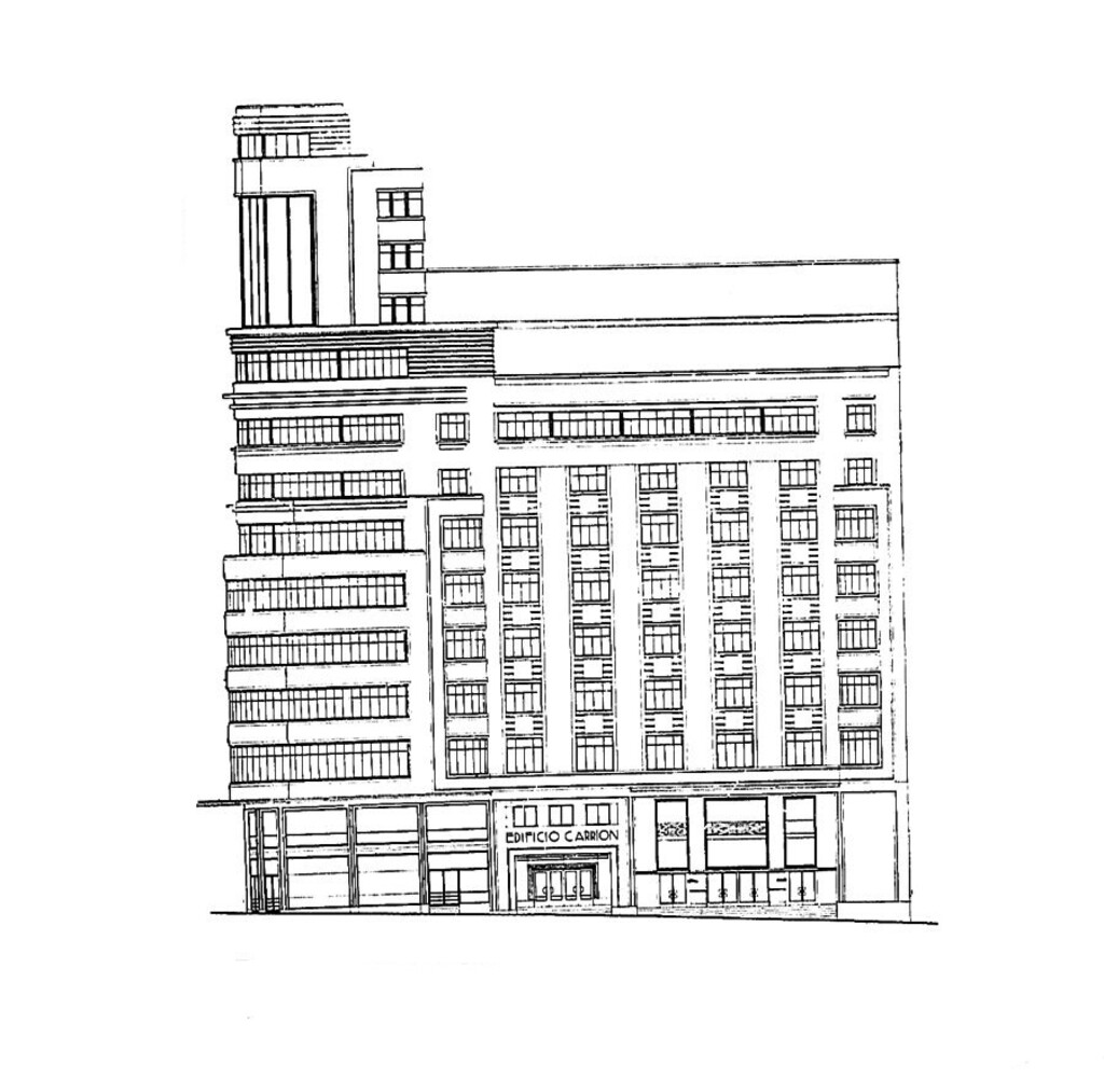 Miniatura de Alzado del proyecto definitivo de los arquitectos Luis Martínez Feduchi y Vicente Eced para el edificio Carrión