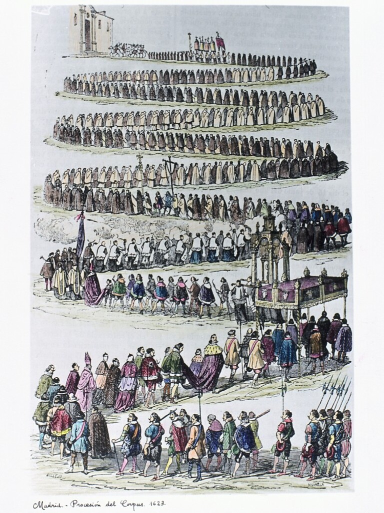 Miniatura de Procesión del Corpus. 1623