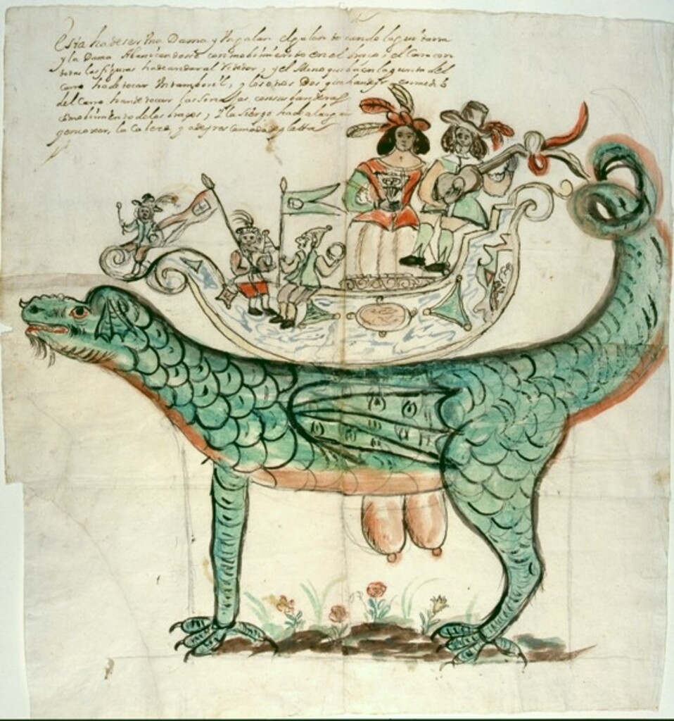 Miniatura de Tarasca con embarcación