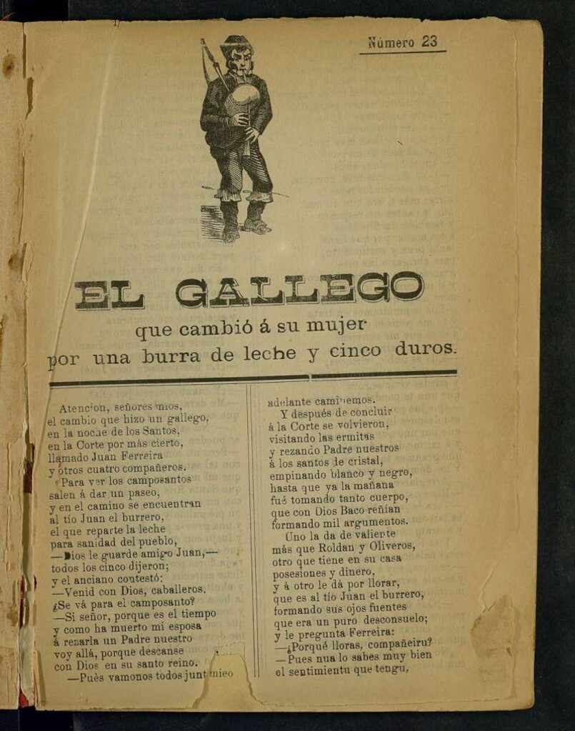 Miniatura de El gallego que cambió a su mujer por una burra de leche y cinco duros