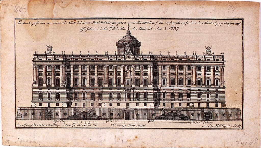 Miniatura de Fachada norte del Real Palacio nuevo de Madrid