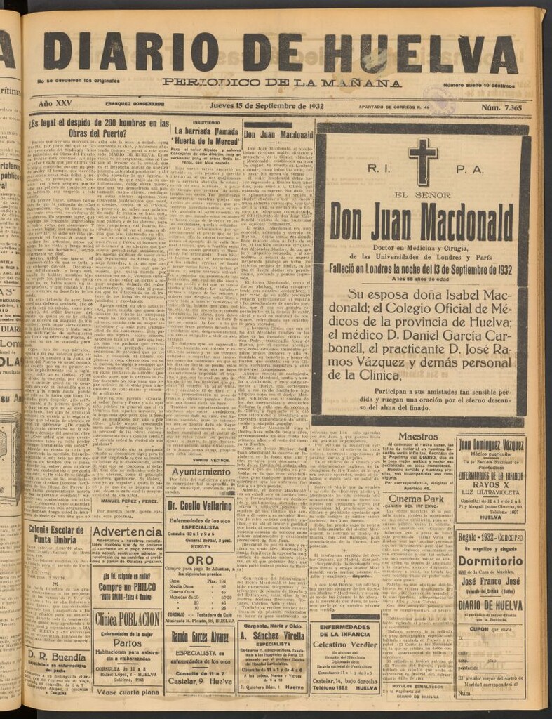 Miniatura de Diario de Huelva : periódico independiente del 15 de septiembre de 1932