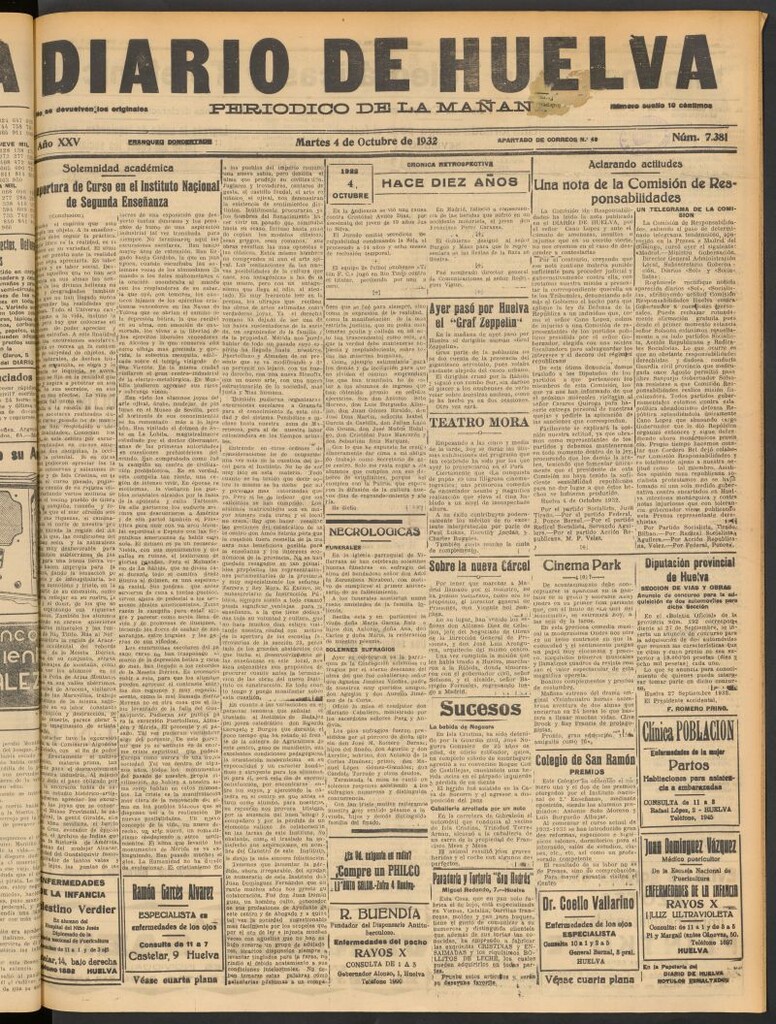 Miniatura de Diario de Huelva : periódico independiente del 4 de octubre de 1932