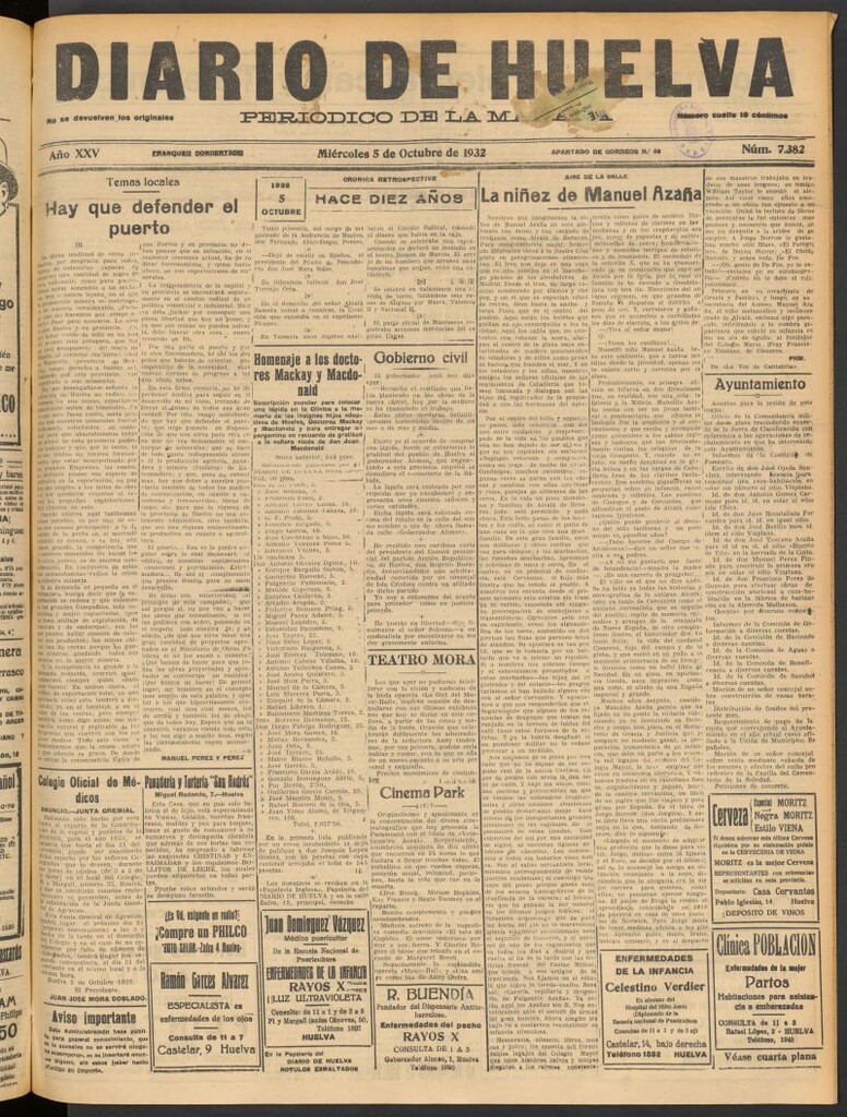 Miniatura de Diario de Huelva : periódico independiente del 5 de octubre de 1932