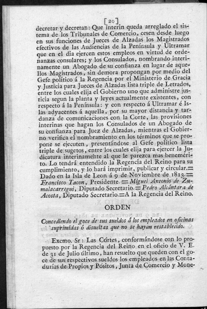 Miniatura de Concediendo el goce de sus sueldos á los empleados en oficinas suprimidas ó disueltas que no se hayan restablecido.