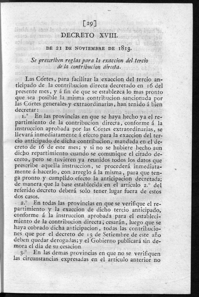 Miniatura de Se prescriben reglas para la exacción del tercio de la contribución directa.