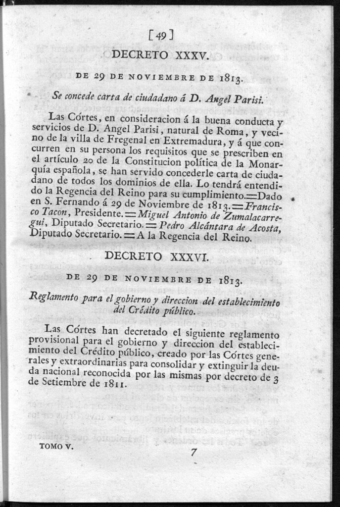 Miniatura de Se concede carta de ciudadano á D. Ángel Parisi.