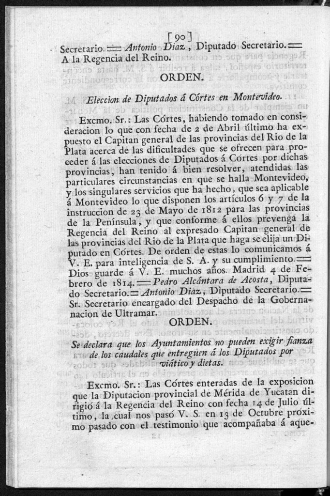 Miniatura de Elección de Diputados á Cortes en Montevideo.