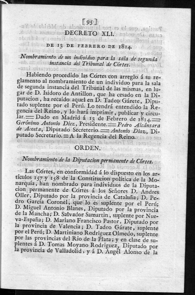 Miniatura de Nombramiento de la Diputación permanente de Cortes.