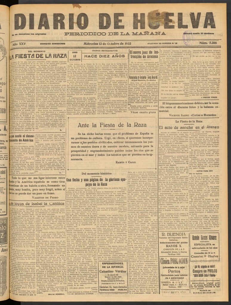 Miniatura de Diario de Huelva : periódico independiente del 12 de octubre de 1932